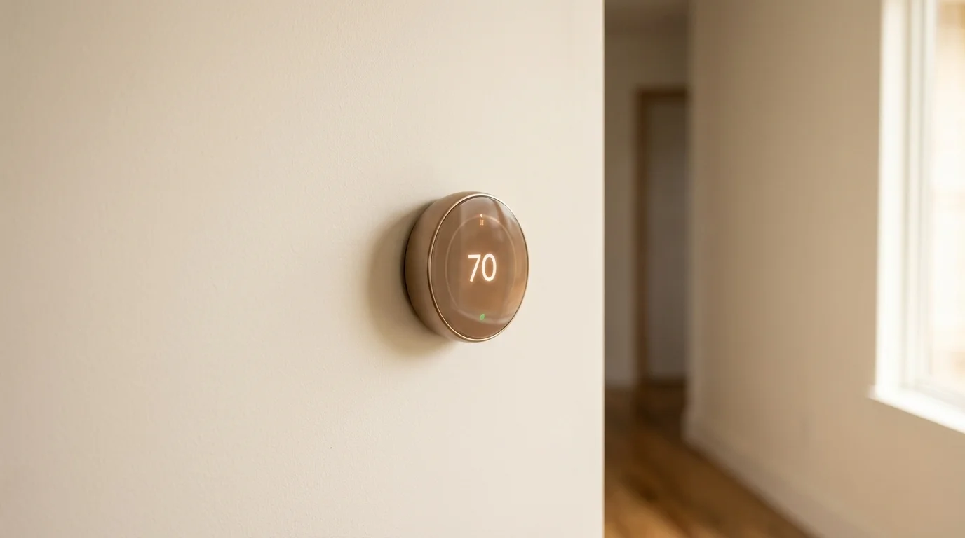 Google Nest Learning Thermostat (4th Gen) in a smart home setting